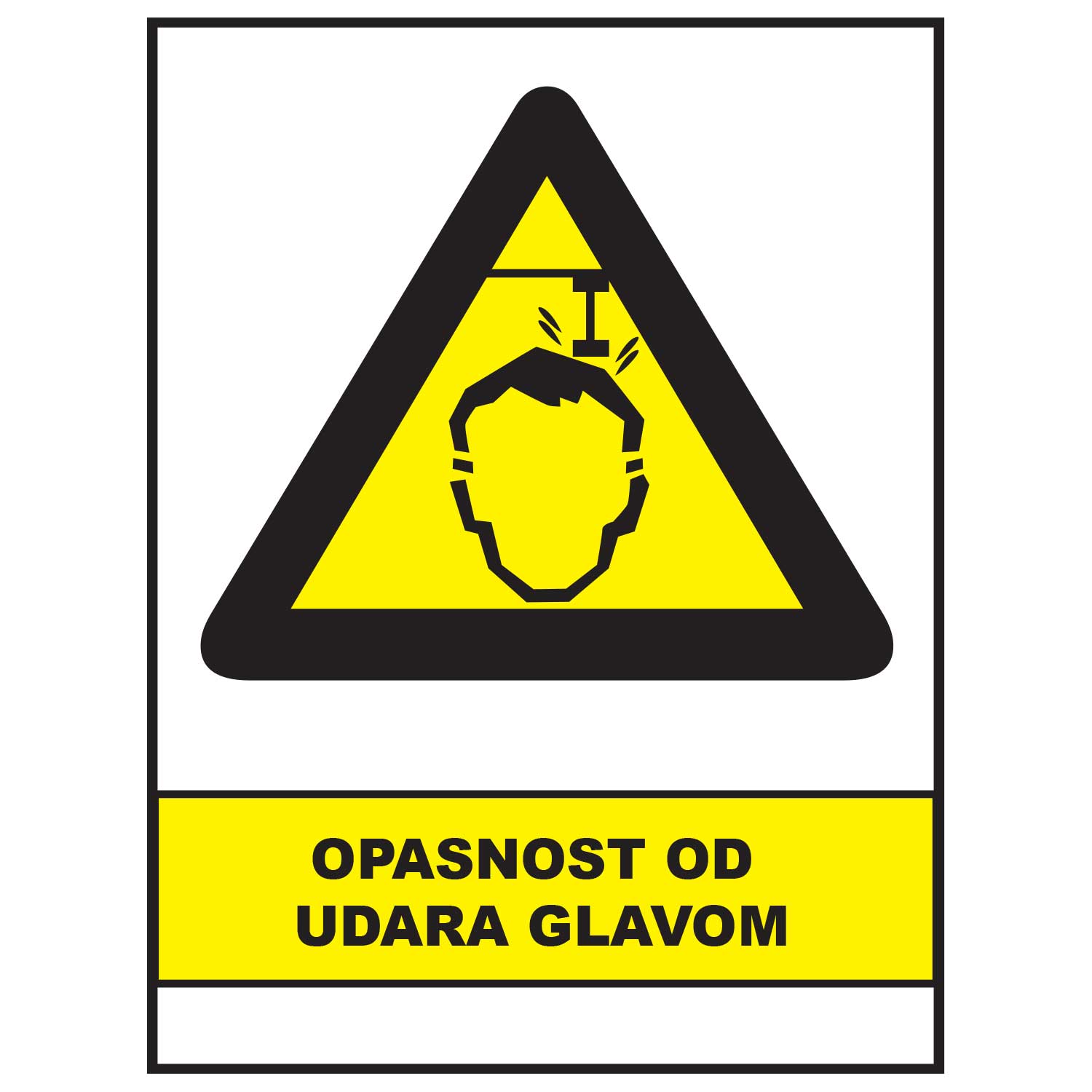 Opasnost od udara glavom, znakovi opasnosti, ZP3027