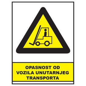 Opasnost od vozila unutarnjeg transporta, znakovi opasnosti, ZP3010