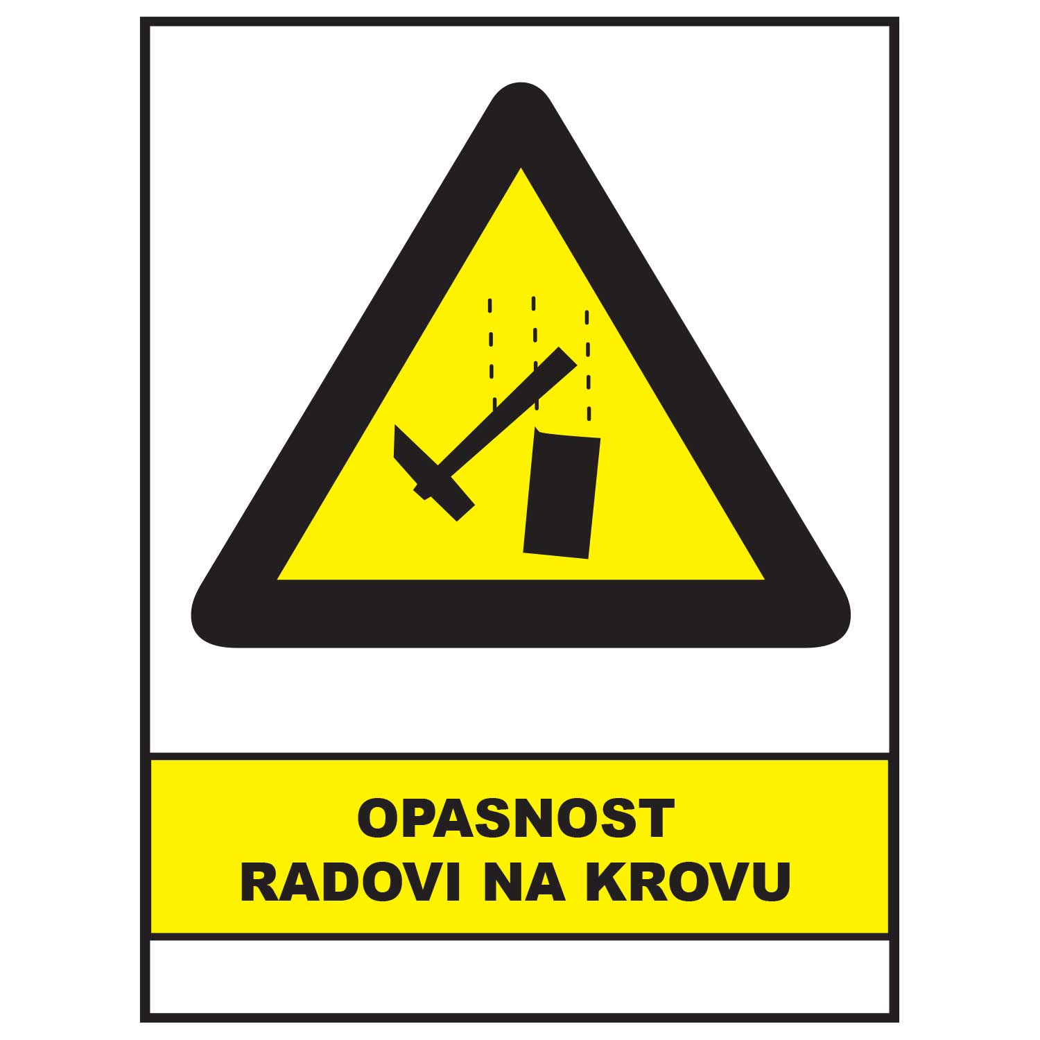 Opasnost radovi na krovu, znakovi opasnosti, ZP3024