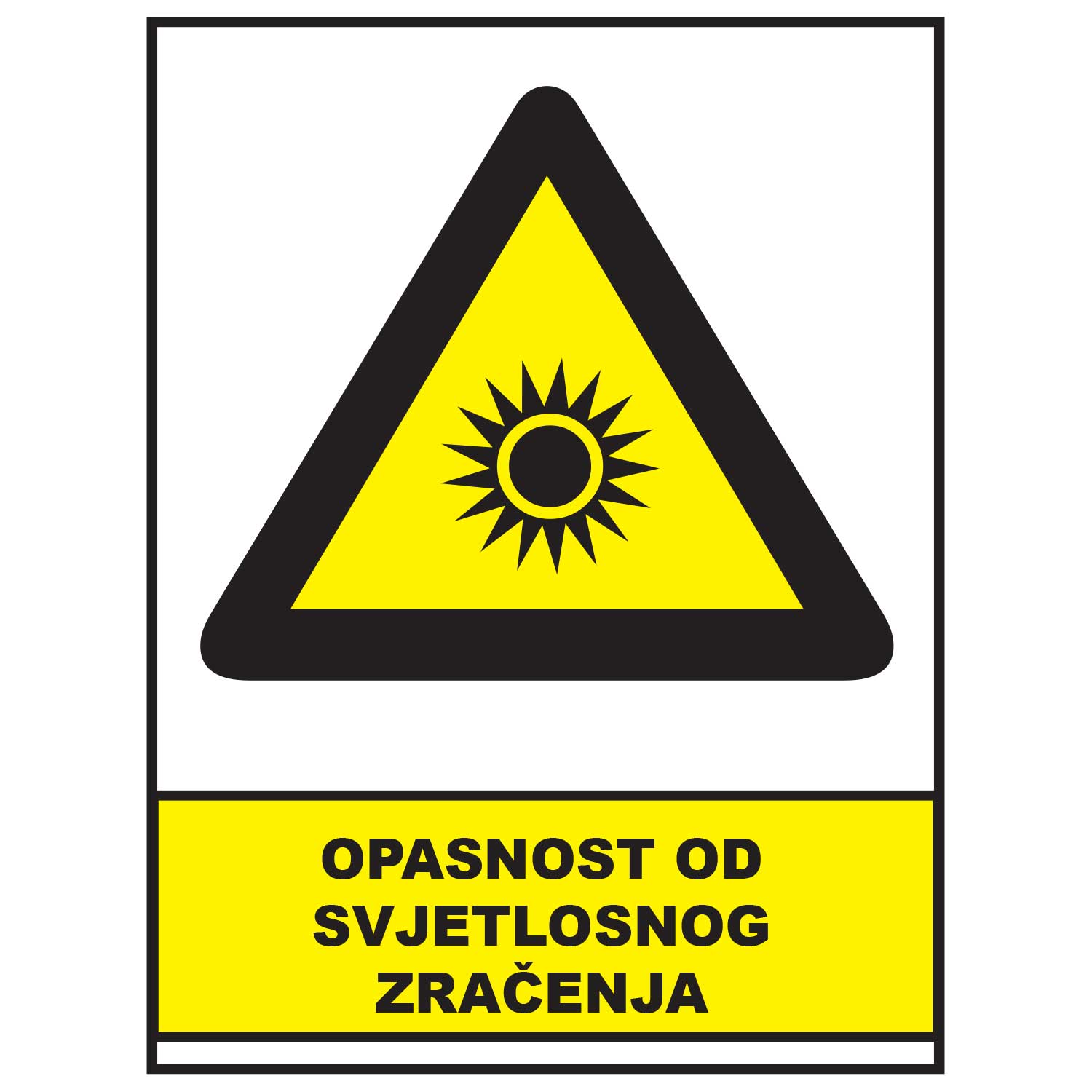 Opasnost od svjetlosnog zracenja, znakovi opasnosti, ZP3049