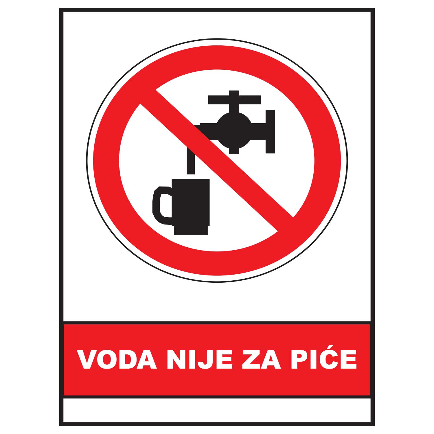 Voda nije za pice, znak zabrane, ZS0008