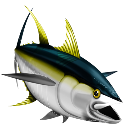 Yellowfin Tuna naljepnice, samoljepljive - AUR118