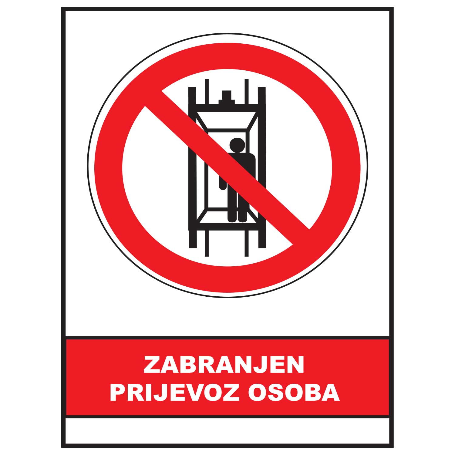 Zabranjen prijevoz osoba, znak zabrane, ZS0021