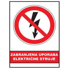 Zabranjena uporaba elektricne struje, znak zabrane, ZS0011