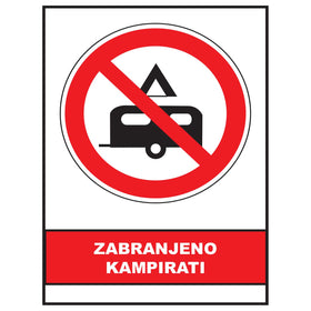 Zabranjeno kampirati, znak zabrane, ZS0031