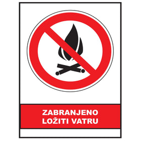 Zabranjeno loziti vatru, znak zabrane, ZS0032