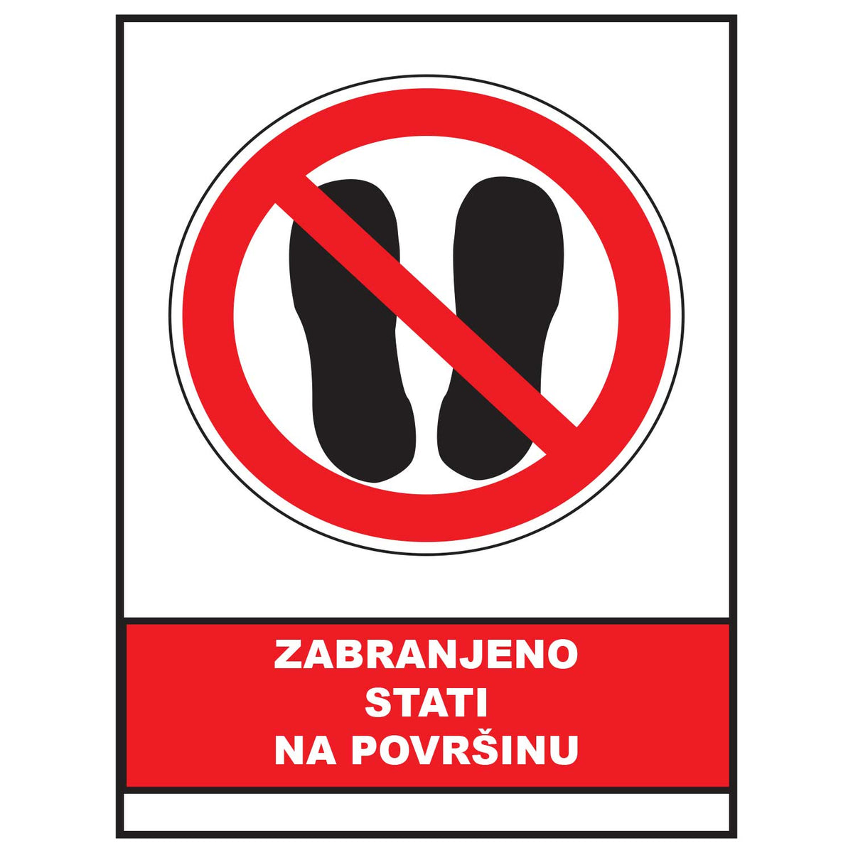 Zabranjeno stati na povrsinu, znak zabrane, ZS0050