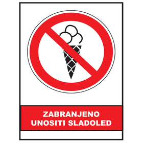 Zabranjeno unositi sladoled, znak zabrane, ZS0033