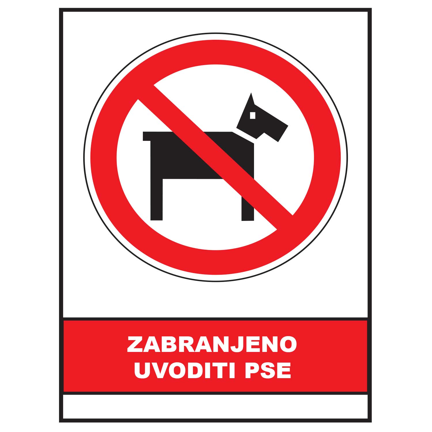 Zabranjeno uvoditi pse, znak zabrane, ZS0029
