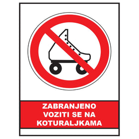 Zabranjeno voziti se na koturaljkama, znak zabrane, ZS0027