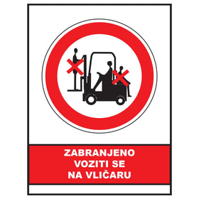 Zabranjeno voziti se na vlicaru, znak zabrane, ZS0067
