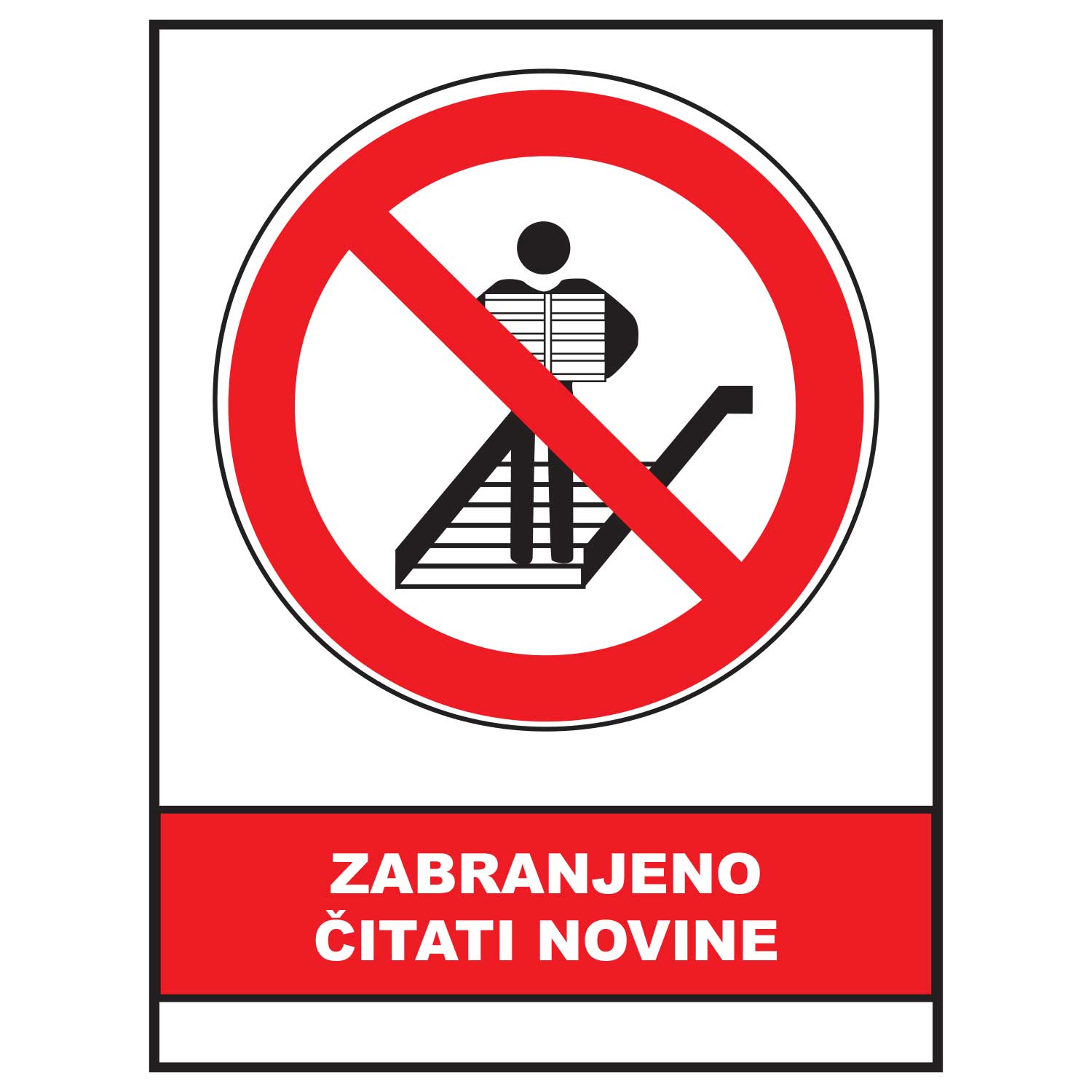 Zabranjeno citati novine, znak zabrane, ZS0058