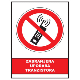Zabranjena uporaba tranzistora, znak zabrane, ZS0061