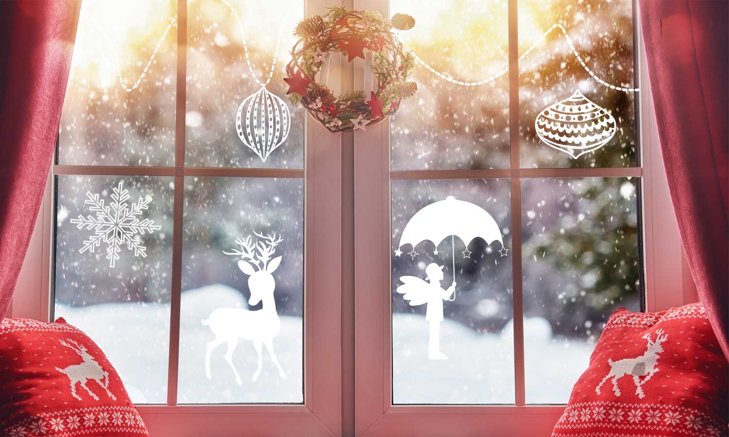 Božićne naljepnice za prozore - Andeli - WLB009