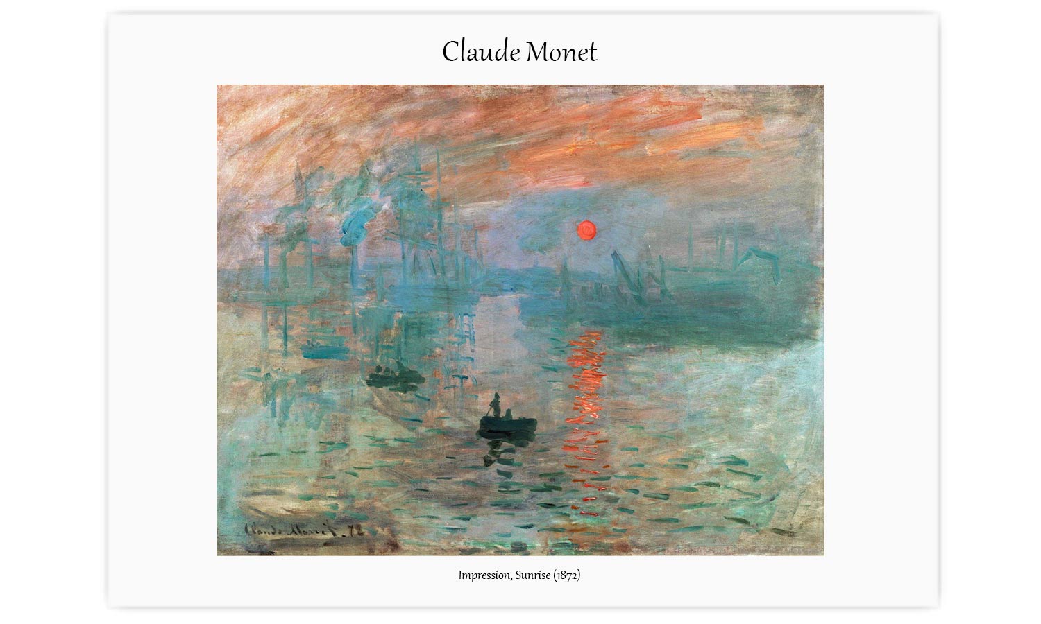 Claude Monet's Impression, Sunrise (1872), poster  PS126