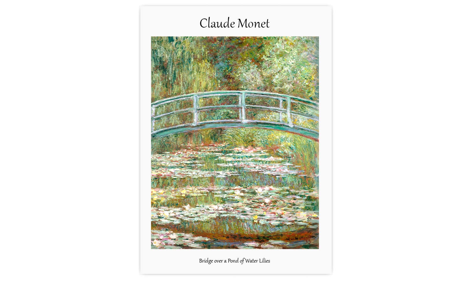Bridge over a Pond of Water Lilies by Claude Monet, poster  PS130