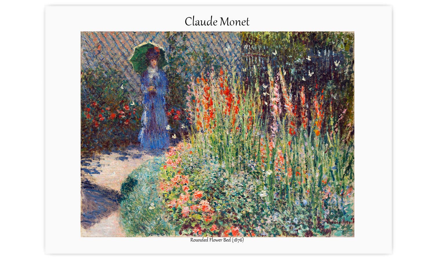 Claude Monet's Rounded Flower Bed (1876)), poster  PS122