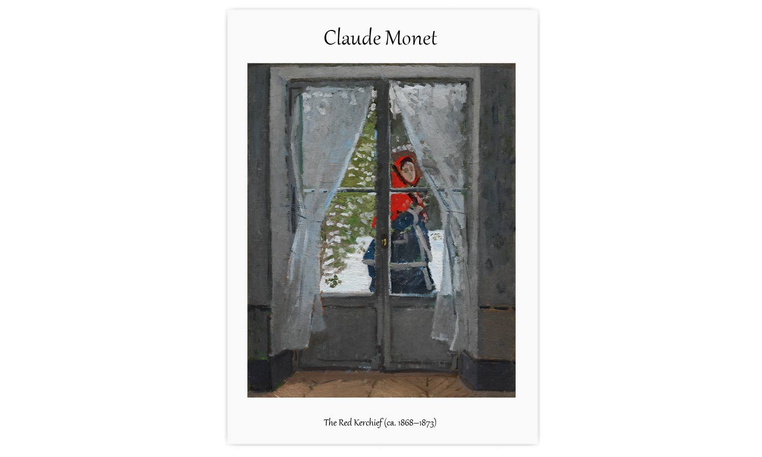 The Red Kerchief (ca. 1868–1873) by Claude Monet, poster  PS129
