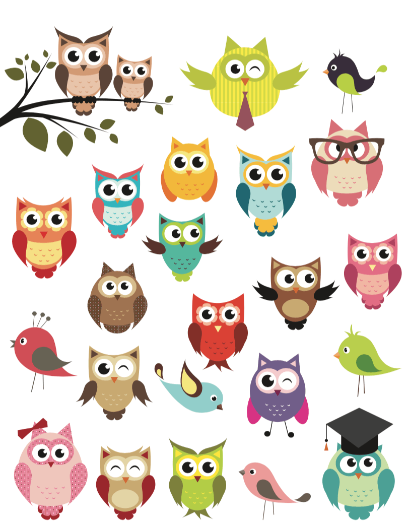 Cute owls - Dekoracije za prozore WL033