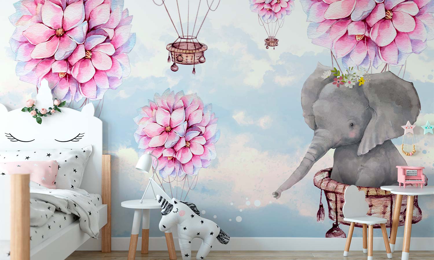 Foto tapete za zid, Baloni i slonovi - SW603
