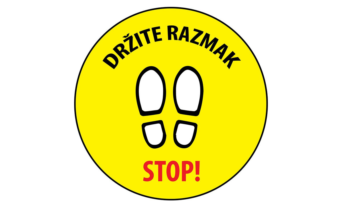 STOP! Držite razmak, podna naljepnica 50x50cm - SIG001