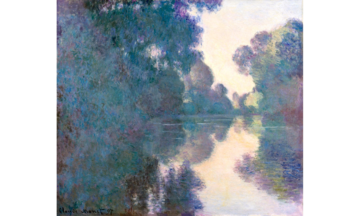 Morning on the Seine near Giverny (1897) by Claude Monet, poster  PS151