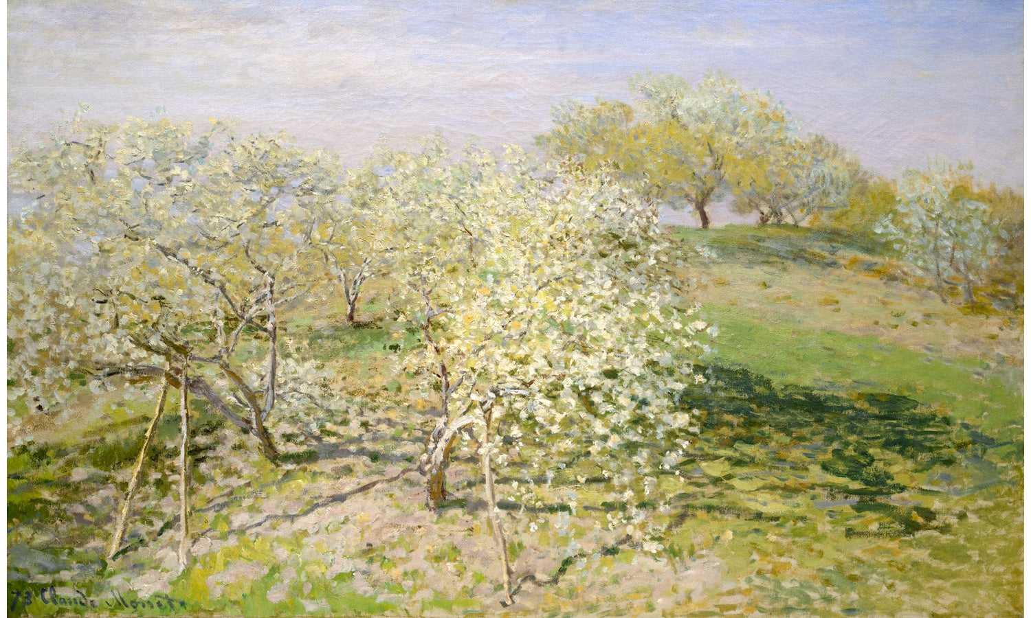 Spring (Fruit Trees in Bloom) (1873) by Claude Monet, poster  PS145