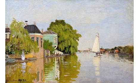 Houses on the Achterzaan (1871) by Claude Monet, poster PS160