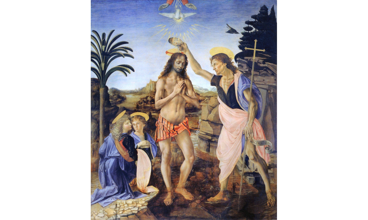 Leonardo da Vinci's Baptism of Christ (1470-1480) , poster PS226