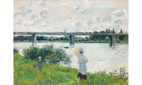 Claude Monet's The Promenade with the Railroad Bridge, Argenteuil (1874), poster  PS143
