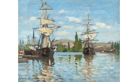 Ships Riding on the Seine at Rouen (1872–1873) by Claude Monet, poster PS200