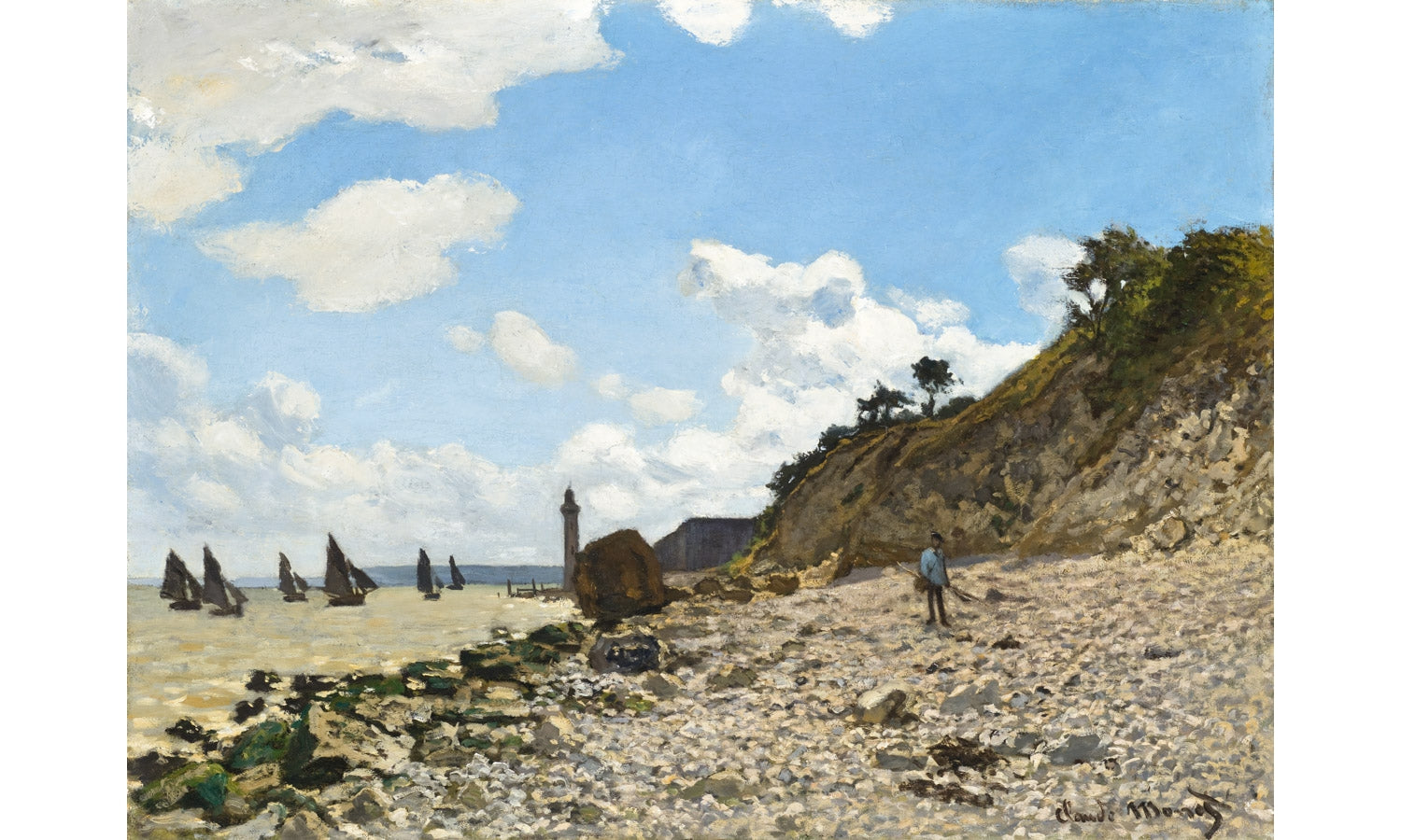 The Beach at Honfleur (1864–1866) by Claude Monet., poster PS203