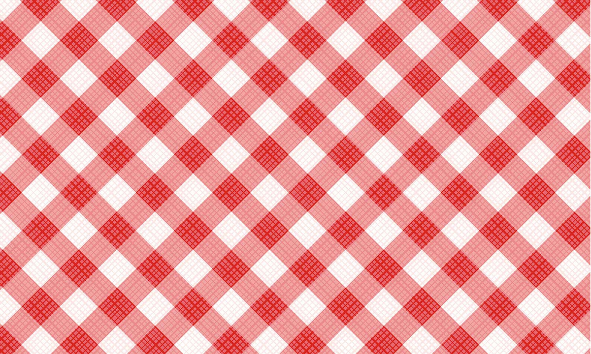 Zaštitnik od prskanja vodom Red gingham, kaljeno staklo - KA053