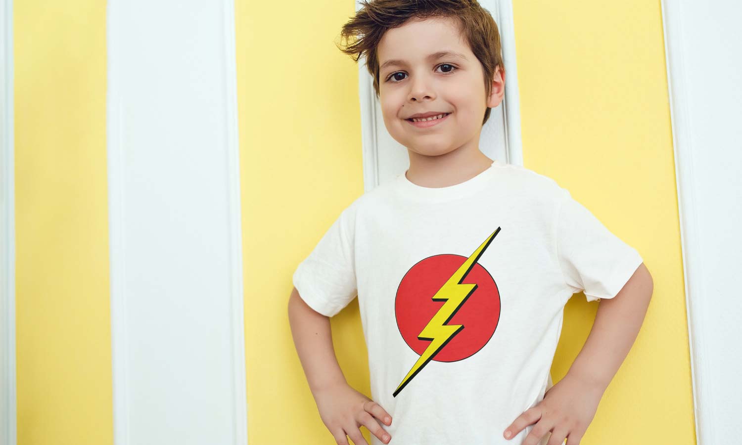 Majica Flash, Dječji model, Crvena i bijela boja - TS455