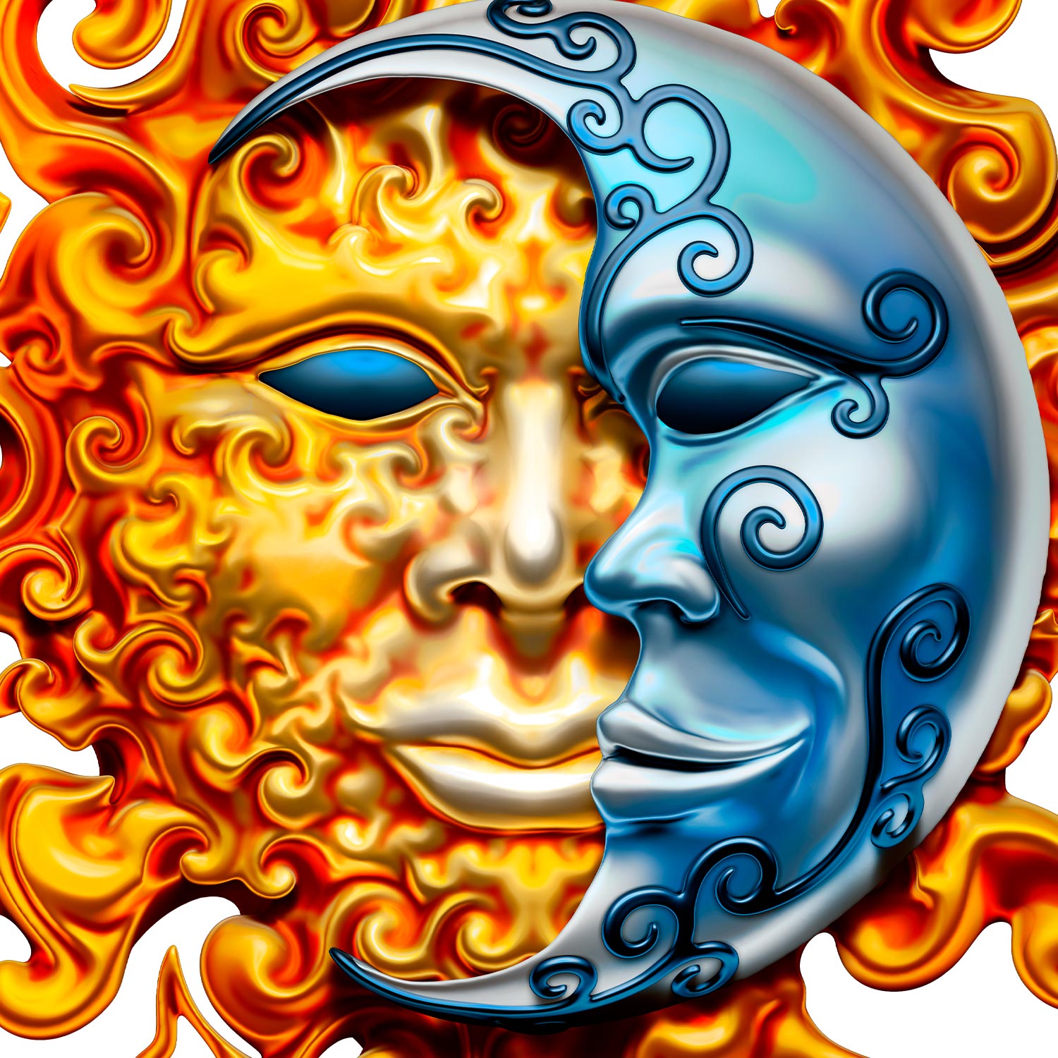 Naljepnica Sunce & Mjesec. AUR031
