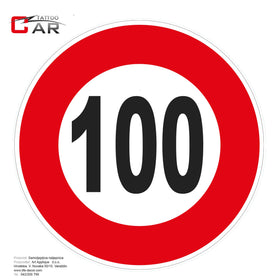 Naljepnica ograničenja brzine 100 km/h, 16cm promjer