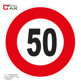 Naljepnica ograničenja brzine 50 km/h, 16cm promjer