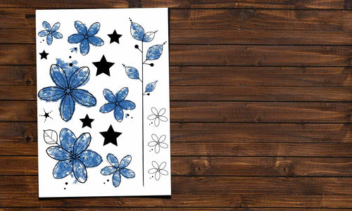 Zidne naljepnice - Plavi cvjetovi M6