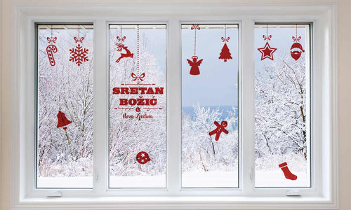 Božićne naljepnice za prozore - Sretan Božić - WLB001