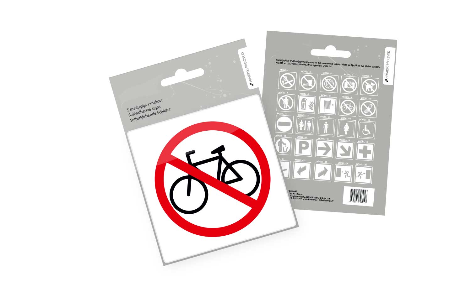 Zabranjena vožnja na biciklu - naljepnica 11,5x11,5cm, samoljepljiva - 79879