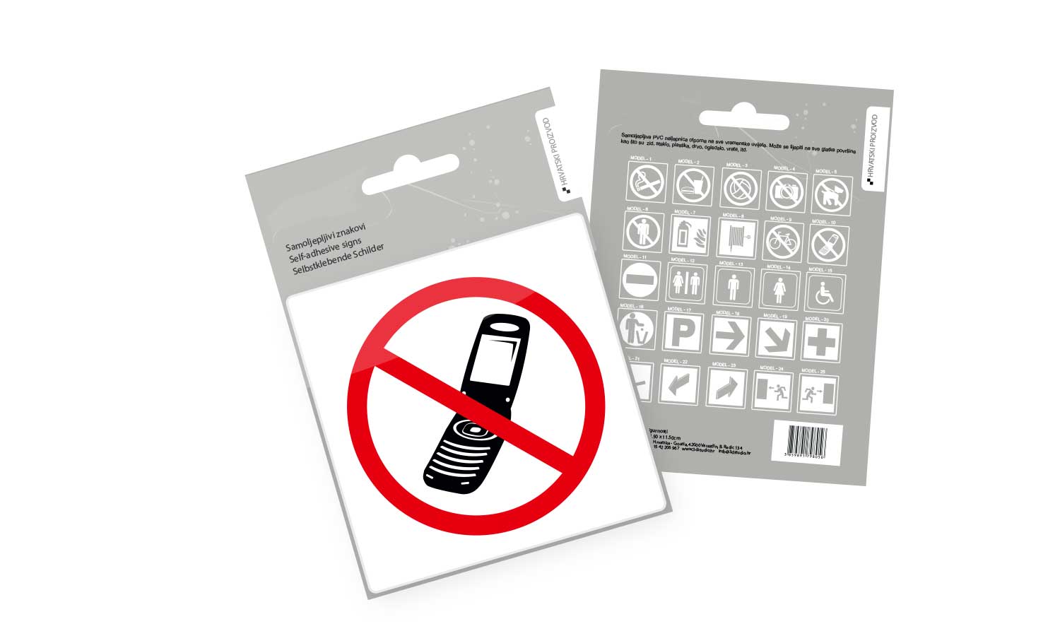 Zabranjeno korištenje mobitela - naljepnica 11,5x11,5cm, samoljepljiva - 79880