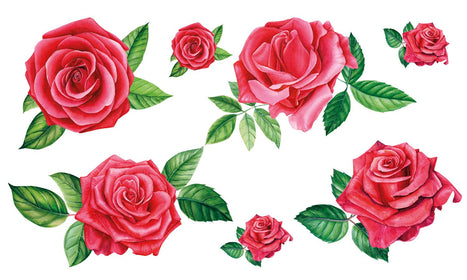 Zidne naljepnice Crvene Ruže - 3D077