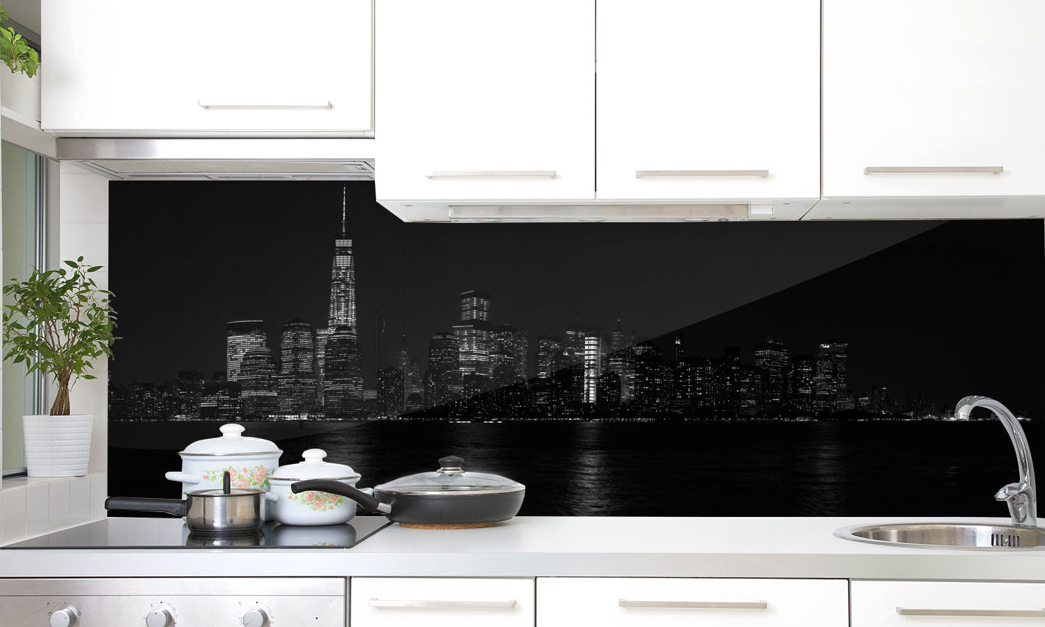 Paneli za kuhinje New York By Night - Stakleni / PVC ploče / Pleksiglas -  sa printom za kuhinju, Zidne obloge PKU004
