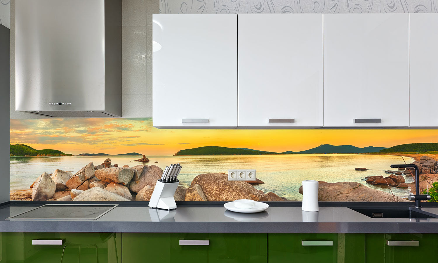 Paneli za kuhinje Bright Sunset - Stakleni / PVC ploče / Pleksiglas -  sa printom za kuhinju, Zidne obloge PKU007