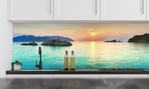 Paneli za kuhinje Sunrise - Stakleni / PVC ploče / Pleksiglas -  sa printom za kuhinju, Zidne obloge PKU008