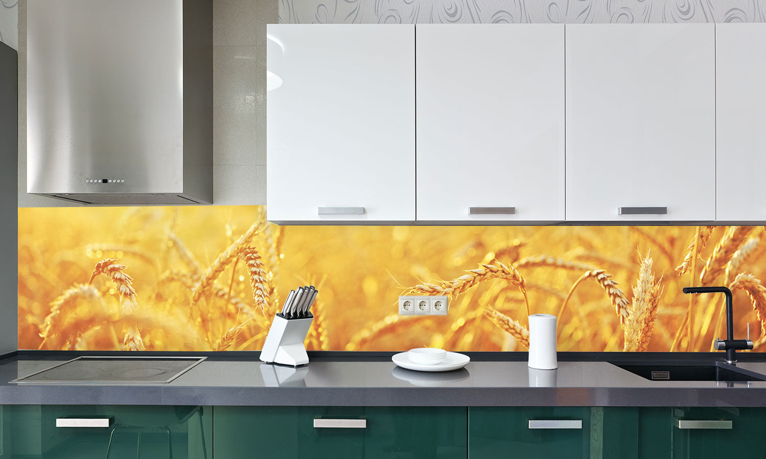 Paneli za kuhinje Wheat field - Stakleni / PVC ploče / Pleksiglas -  sa printom za kuhinju, Zidne obloge PKU017