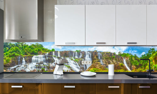 Paneli za kuhinje Pongour waterfall - Stakleni / PVC ploče / Pleksiglas -  sa printom za kuhinju, Zidne obloge PKU024