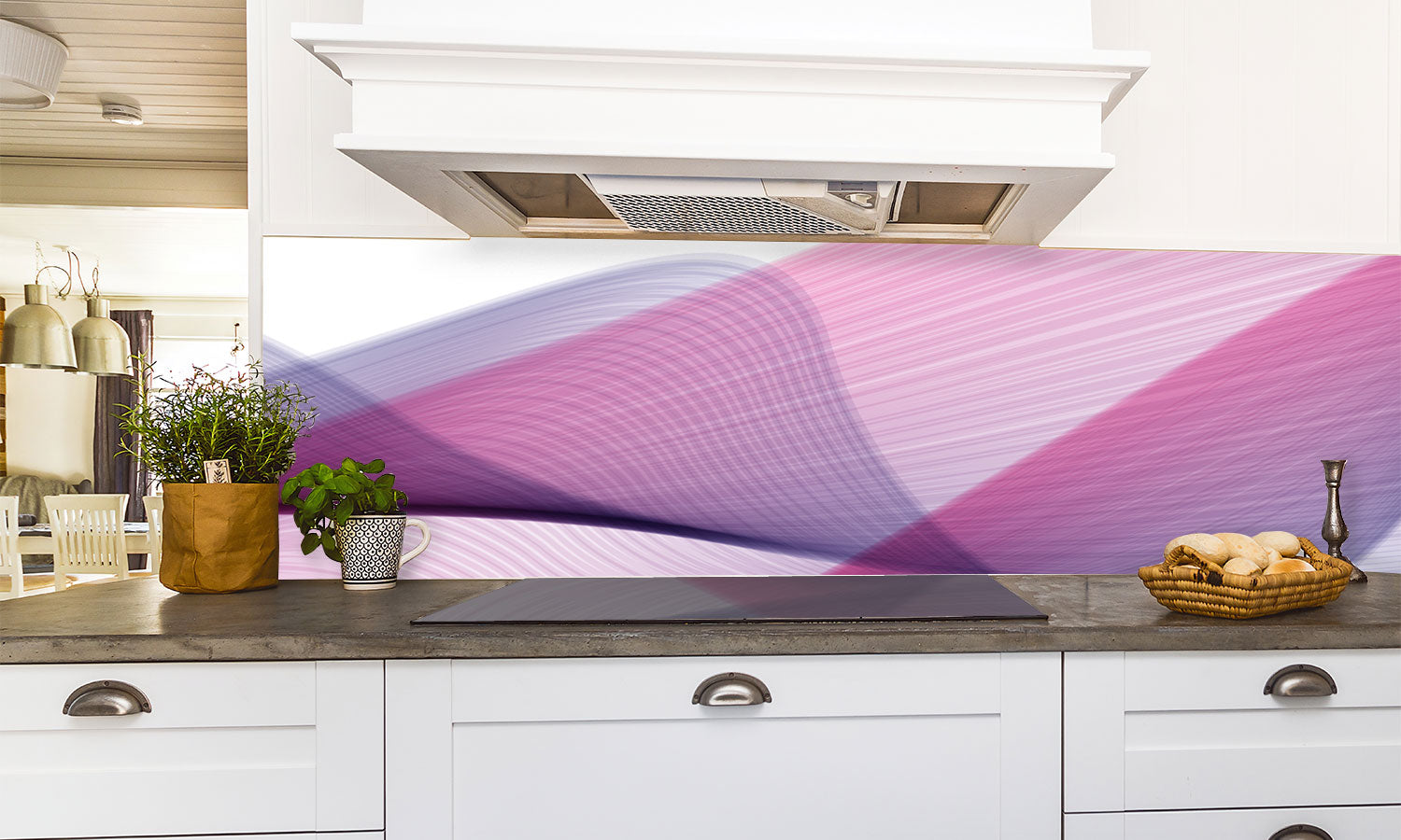 Paneli za kuhinje Linije purpel -  Stakleni / PVC ploče / Pleksiglas -  sa printom za kuhinju, Zidne obloge PKU032