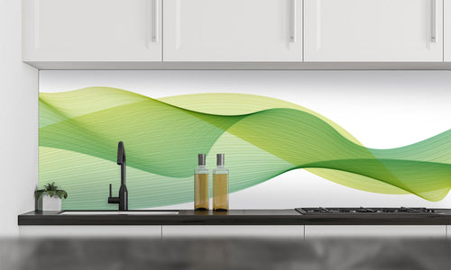 Paneli za kuhinje Linije zelene -  Stakleni / PVC ploče / Pleksiglas -  sa printom za kuhinju, Zidne obloge PKU033
