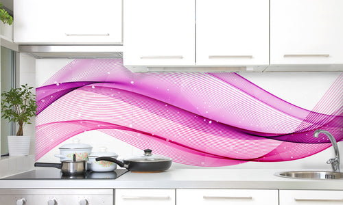 Paneli za kuhinje Ljubičasta linija -  Stakleni / PVC ploče / Pleksiglas -  sa printom za kuhinju, Zidne obloge PKU037